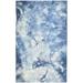 Hand Tufted Blue Wool Rug 5 X 8 Modern Shibori Tie Dye Room Size Carpet