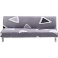 CJC Armless Printed Sofa Cover Stretch Spandex Sofa Bed Slipcover Folding Furniture Protector Washable (Simple Gray)