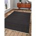 3 x 5 ft. Hand Woven Flat Weave Kilim Wool Solid Rectangle Area Rug Charcoal