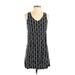 Old Navy Casual Dress - Shift V Neck Sleeveless: Black Print Dresses - Women's Size X-Small