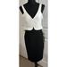 Zara Dresses | New Zara Womens Black White Sleeveless Dress Stretch Back Slit Pencil Midi Sz M | Color: Black/White | Size: M