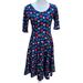 Lularoe Dresses | Lularoe Nicole Simply Comfortable Shirt Sleeve Dress Size Medium | Color: Blue/Red | Size: M