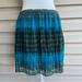 Madewell Skirts | Madewell Broadway & Broome Boho Pleated Mini Skirt - Size 10 | Color: Blue/Green | Size: 10