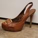 Jessica Simpson Shoes | Jessica Simpson Js-Pagona Style Heels. Tan, Bomber Leather,Size 6.5. | Color: Tan | Size: 6.5