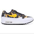 Nike Shoes | Nike Air Max 1qs Floral University Gold Black Floral Sneakers | Color: Black/Gold | Size: 9.5