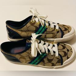 Coach Shoes | Coach Tennis Shoes, Size 6 | Color: Blue/Tan | Size: 6