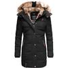 Wintermantel MARIKOO "Lieblings Jacke", Damen, Gr. XS (34), schwarz, Oberstoff: 100% Polyester, Futter: 100% Polyester, Wattierung: 100% Polyester, Ärmelfutter: 100% Polyester, Kunstpelz: 90% Polyacryl, 10% Polyester, casual, tailliert Po-bedeckend,...