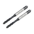 M4 x 0.7 Spiral Flute Thread Tap Metric Machine Threading Tap HSS Nitriding Coated Round Shank with Square End 2pcs