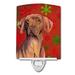 Vizsla Red and Green Snowflakes Holiday Christmas Ceramic Night Light