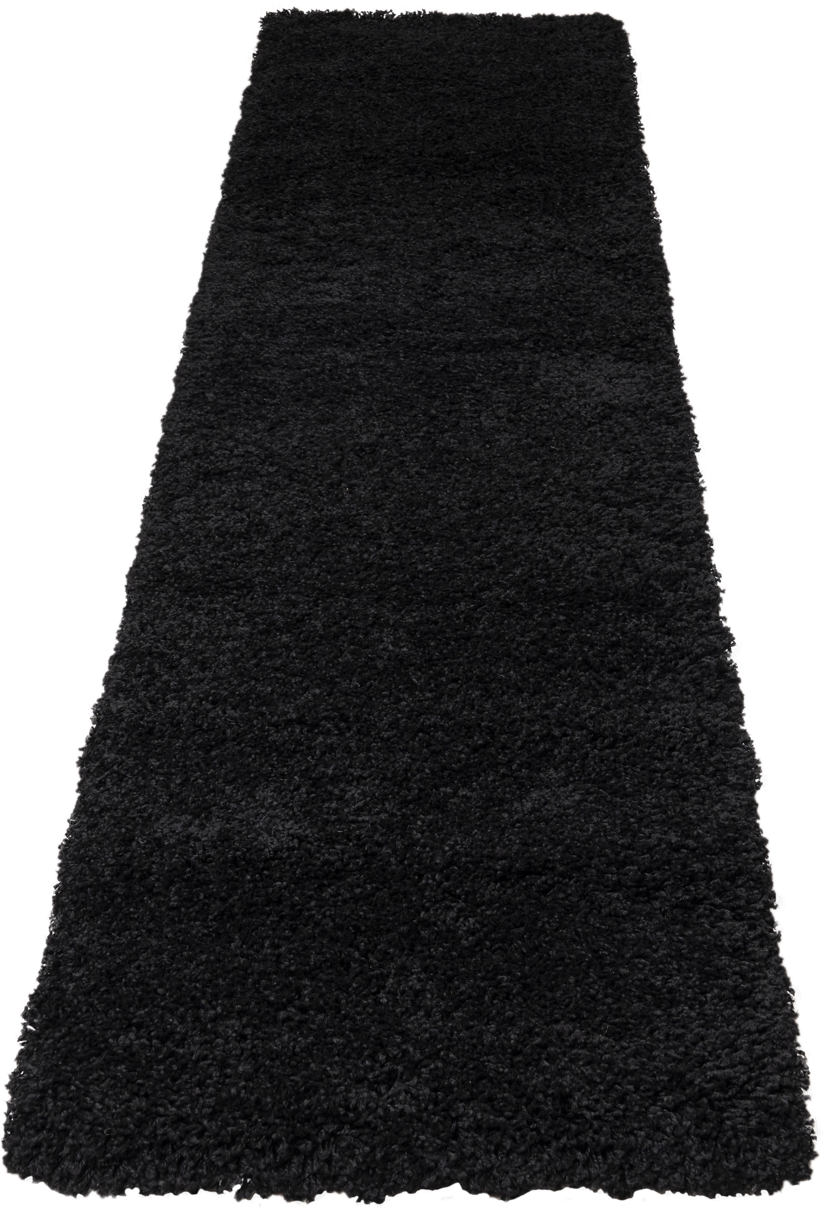 Läufer BRUNO BANANI "Shaggy Soft" Gr. 12, grau (anthrazit), B:80cm H:30mm L:250cm, Kunstfaser, Teppiche, Läufer, Brücke, gewebt, Uni-Farben, besonders weich Image