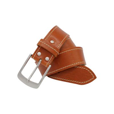 Ledergürtel ANNAMATONI, Damen, Gr. 120, braun (cognac), Rindsleder, unifarben, klassisch,modisch,sportlich, Gürtel, Vollrindleder, Kontrastnaht Image