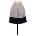 Zara Basic Casual A-Line Skirt Knee Length: Blue Color Block Bottoms - Women's Size X-Small