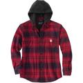 Carhartt Flannel Fleece Lined Hooded Chemise, rouge, taille S