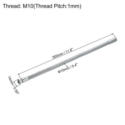 Microphone Gooseneck, M10 Thread Metal Universal Hose Flexible Arm