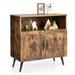 Costway Mid-century Storage Cabinet Sideboard w/ Doors Wine Glass - See Details