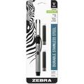 Zebra Pen V-301 Stainless Steel Fountain Pens Medium Pen Point - 0.7 mm Pen Point Size - Refillable - Black - Black Stainless Steel Barrel - 1 Each