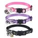 Cat Collar With Bells Adjustable Detachable Kitten Collar With Moon Star Puppy Collar Adjustable 19-32cm Anti-Strangle Cat Collar Dog Collar For Kittens Cats Puppiesï¼ˆ3pcs-purple black pinkï¼‰