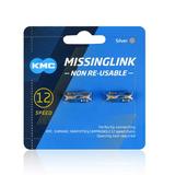 KMC Missing Link 12 Speed 2 Pairs Sliver Reusable Bicycle Chain Missing Link