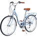 LONGGLE 26 inch Cruiser Bikes for Women 7-Speed Womens Beach Cruiser Bike Blue