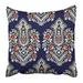 ECCOT Blue Flower Traditional Paisley Pattern White Ethnic Floral Vintage Persian Pillowcase Pillow Cover 16x16 inch