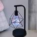 Metal Table Lamp Hollow Diamond Vintage Table Lamp Reading Lamp Battery Operated Industrial Farmhouse Bedside Desk Lamp for Bedroom Office Wedding Party (Multicolor) - by ROBOT-GXG