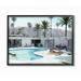 Stupell Industries Tiger Summer Swimming Pool Modern House Palm Trees Framed Wall Art Design by Urban Road 11 x 14 Black Framed