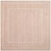 SAFAVIEH Bella Danita Plain Dotted Bordered Wool Area Rug Light Pink/Ivory 3 x 3 Square