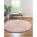 Unique Loom Calabasas Solo Rug Pink 6 1 Round Solid Comfort Perfect For Dining Room Entryway Bed Room Kids Room