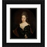 Anonymous 20x23 Black Ornate Framed Double Matted Museum Art Print Titled: Portrait of Anna-Maria De Neuf (Between 1680 and 1699)