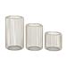 DecMode 3 Holder Silver Metal Cage Style Decorative Candle Lantern Set of 3