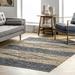 nuLOOM Farren Hand Woven Diamond Leather Area Rug 5 x 8 Gray