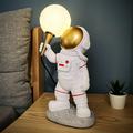 Astronaut Desk Lamp Modern Resin Spaceman Moon Nightstand Lamp for Bedroom Children s Room Decor White and Gold