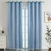 Yipa 1pc Hollow Out Star Blackout Window Curtain Rod Pocket Room Darkening Curtain Thermal Insulated Solid Color Window Drape Blue -2 Layers 52 x 96 inch