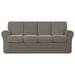 Subrtex 9-Piece Stretch Sofa Slipcover Sets with 4 Backrest Cushion Covers and 4 Seat Cushion Covers (Oversize Sofa Taupe)