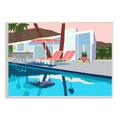 Stupell Industries Modern Tropical Vacation Home Poolside Lounge Chairs Wood Wall Art 19 x 13 Design by Jen Bucheli