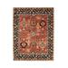 EORC Rust / Navy Hand Knotted Wool Traditional Traditional Knot Rug 7 6 x 9 6