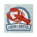 Stupell Industries Fresh Lobster Sign Grain Pattern Rustic Beach House 36 x 36 Design by Kim Allen