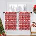 GlowSol 26 W x 30 L Christmas Kitchen Curtains Blackout Small Tier Curtains Boho Xmas Home Decor CafÃ© Curtain Set Bathroom Window Curtain Red Set of 2