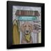 Fab Funky 20x24 Black Modern Framed Museum Art Print Titled - Weimaraner Surf Shack