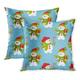 USART Red Hat Christmas Year Cute Snowmen on Blue Snowman Baby Box Candy Pillowcase Cushion Cases 16x16 inch Set of 2