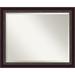 Amanti Art Beveled Wood Bathroom Wall Mirror - Signore Bronze Frame - Outer Size: 32 x 26 in