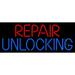 Repair Unlocking LED Neon Sign 10 x 24 - inches Clear Edge Cut Acrylic Backing with Dimmer - Bright and Premium built indoor LED Neon Sign for Computer & Electronics store decor.