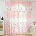 CawBing Window Curtains 1M*2M Sheer Voile Tulle for Bedroom Living Room Balcony Kitchen Printed Tulip Pattern Sun-shading Curtain