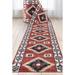 Well Woven Custom Size Runner - Choose Your Length - Lizette Red Southwestern Medallion Tribal Medallion 31 Inches Wide x 16 Feet Long Runner (31 x 16 Runner) Rug