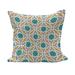 Teal Fluffy Throw Pillow Cushion Cover Abstract Geometric Pattern Eastern Oriental Symmetric Design Print Decorative Square Accent Pillow Case 18 x 18 Mustard Teal and Grey by Ambesonne