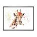 Designart Portrait of A Giraffe With Red Flowers II Farmhouse Framed Canvas Wall Art Print