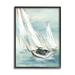 Stupell Industries Sailboat Watercraft Sailing Water Splashing Ocean Waves Paintings Black Framed Art Print Wall Art 24x30 by Nan