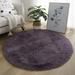 JINGT 40cm Anti-Slip Fluffy Rugs Large Shaggy Rug Super Soft Mat Living Room Bedroom Carpet Gray Purple