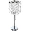 NEW Contemporary Chrome Base w/ Faux Crystal Shade 20 Table Lamp 8315