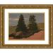 Frederic Edwin Church 24x19 Gold Ornate Framed and Double Matted Museum Art Print Titled - New England Landscape (Two Pine Trees) (1850)